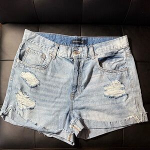 Aeropostale Light Blue Ripped Jean Mom Shorts Size 14